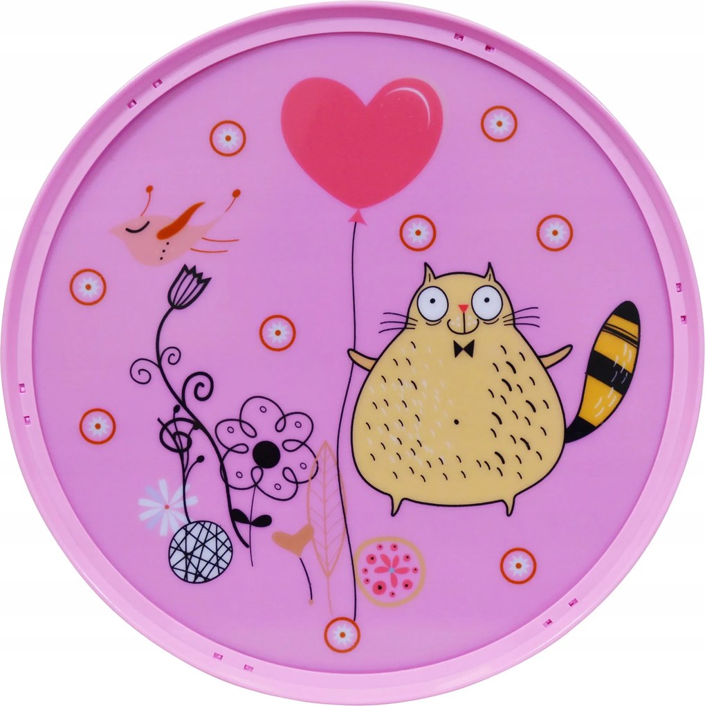 Plafon fali lámpa gyerekeknek rózsaszín cicás virágokkal 28 cm Polux