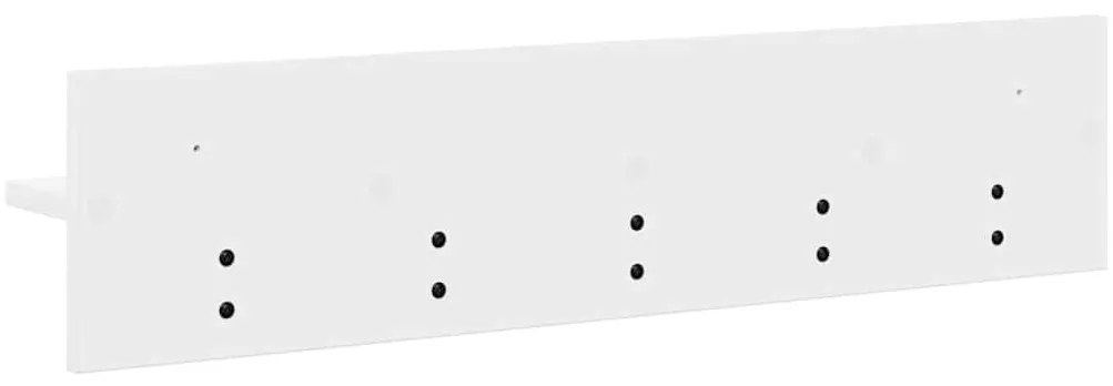 Fali Kabáthorog polcokkal Fehér 80 x 10.5 x 18 cm Faanyag