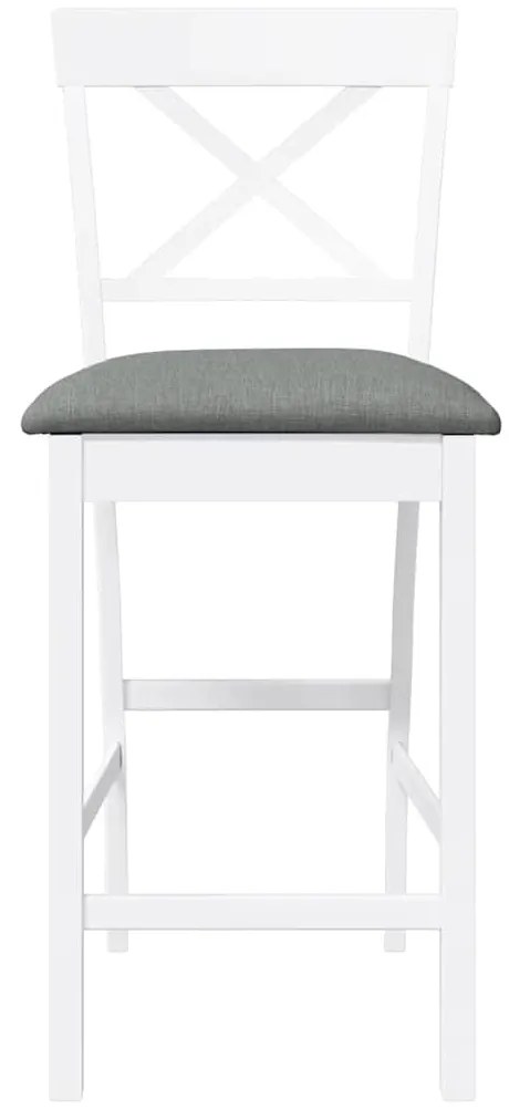 2 db fehér tömörfa gumiból bárszékek párnákkal