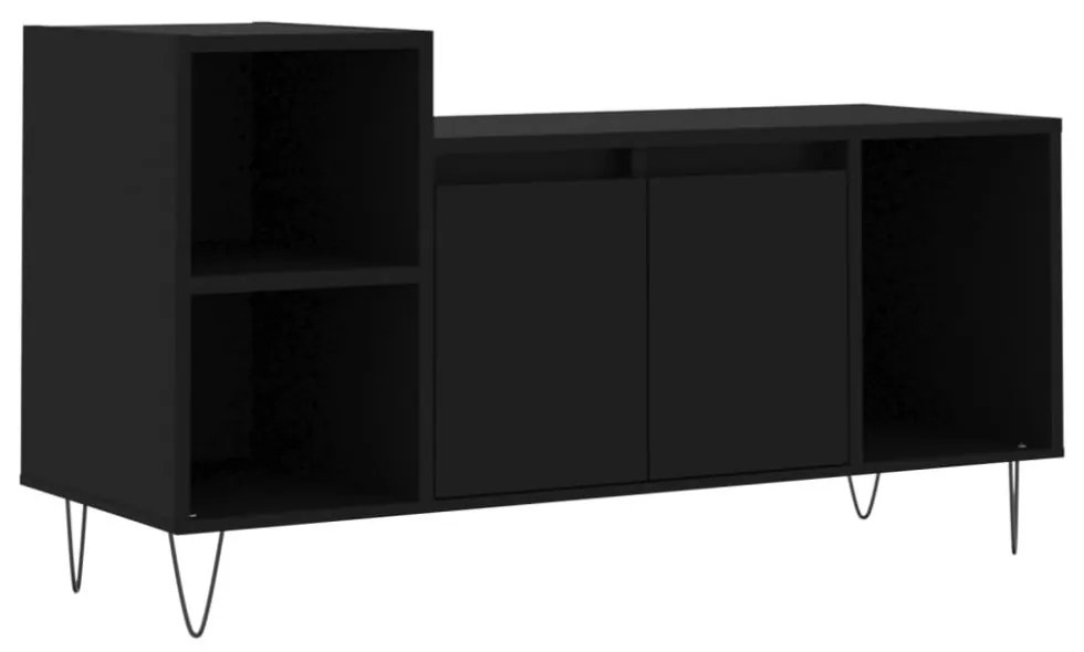 fekete szerelt fa TV-szekrény 100x35x55 cm