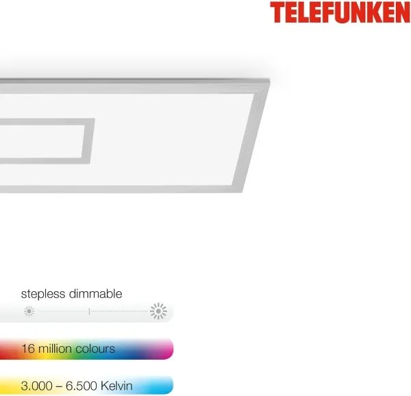 LED RGBW dimmelhető panel LED/20W/230V ezüst + távirányító
