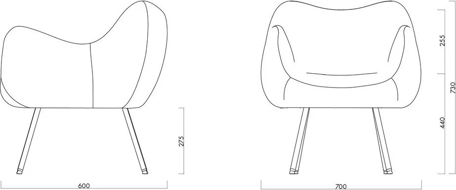 Piros gyapjú fotel RM58 – noo.ma