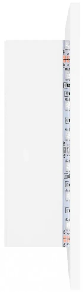 fehér akril LED-es fürdőszobaszekrény tükörrel 60x12x45 cm