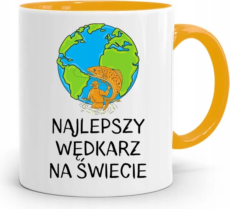 Sárga Horgász Bögre A Világ Legjobbja fényképes nyomtatással