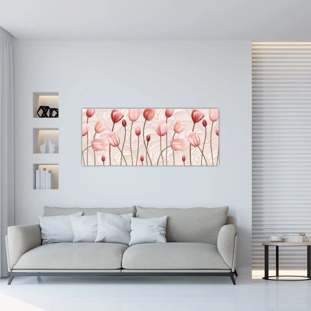 Kép - rózsaszín tulipán (120x50 cm)