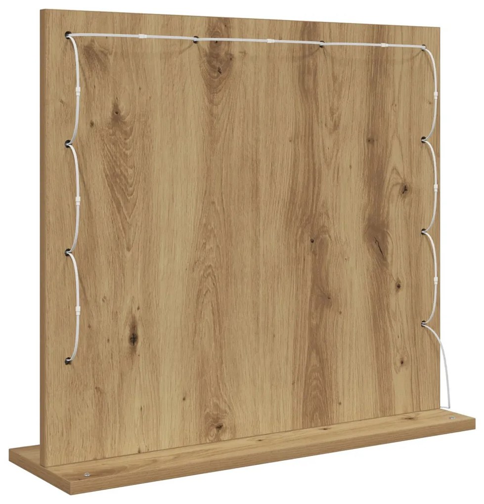 Toalett Tükör LED -es lámpákkal Artisan tölgy 60 x 55 x 18 cm