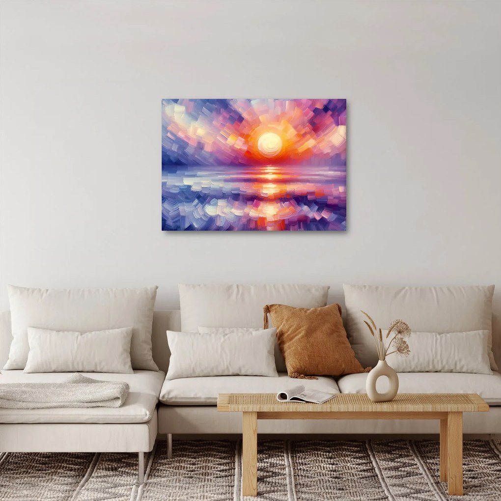 Kép - Színes művészi naplemente (70x50 cm)