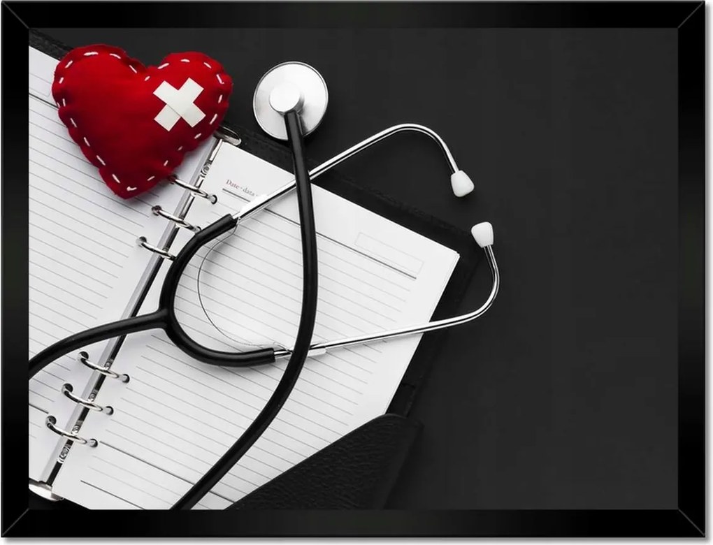 Poszterek keretben 40x30 sztetoszkóp jegyzettömb szív