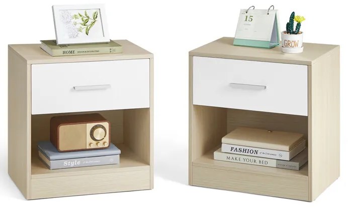 Éjjeliszekrény 39x28cm, mdf, Fehérített Tölgy, ANT-E1081 BUK