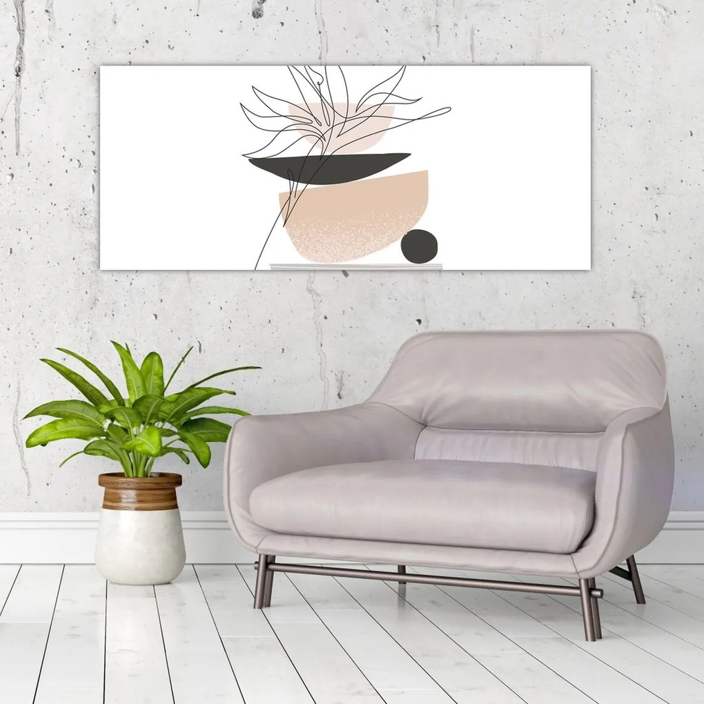 Kép - Vonal művészeti virágok N⁰1 (120x50 cm)