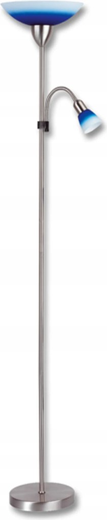 Ecolite állólámpa E27/100W és E14/40W foglalattal, kék és fehér króm matt LF34-MO/CHR