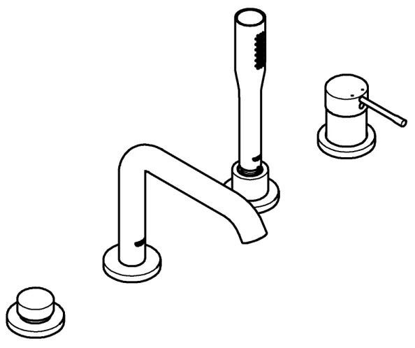 GROHE 19578001 - ESSENCE 197 mm négylyukú kádcsaptelep, fényes króm