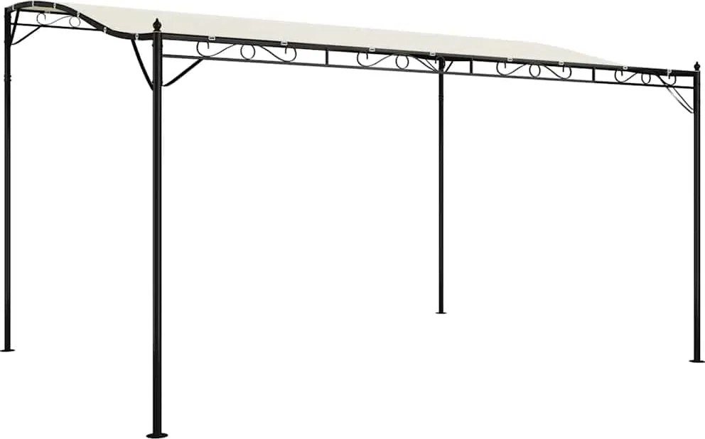 vidaXL krémszínű szövet és acél pavilon 4 x 3 m 180 g/m²