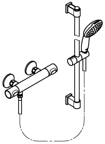 GROHE 34800001 - Termosztátos zuhanycsaptelep PRECISION FLOW 600 mm króm