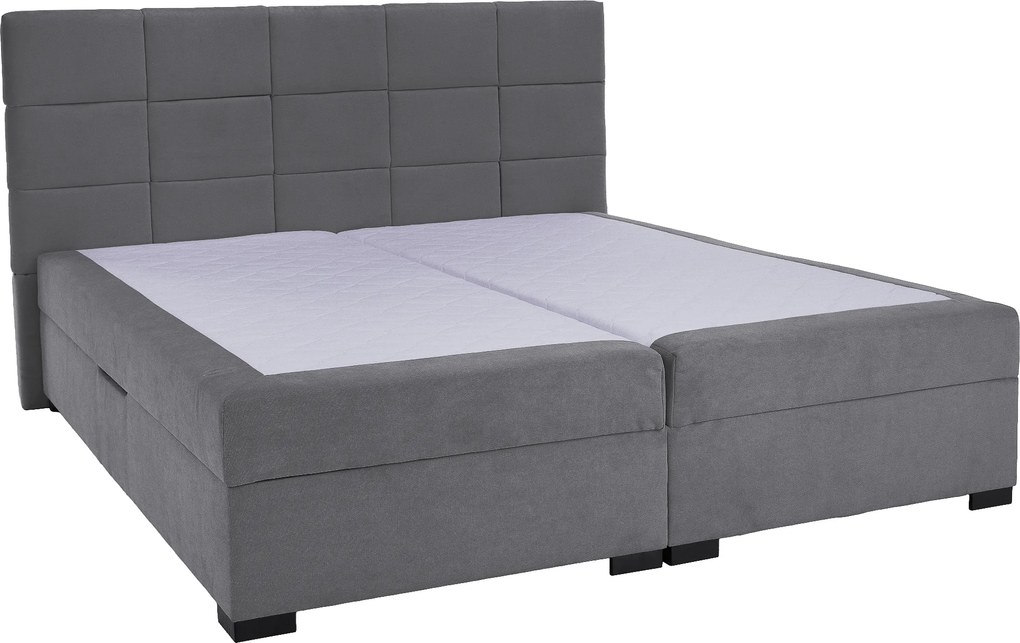Boxspring ágy, 200x200, szürke, APRIL