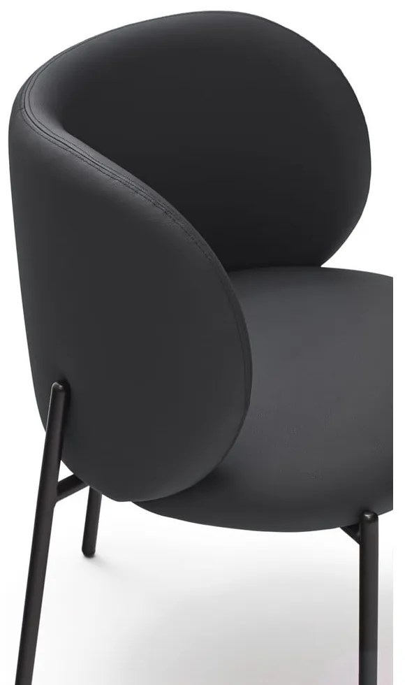 Fekete kárpitozott étkezőfotel szett 2 db-os Mogi – Teulat