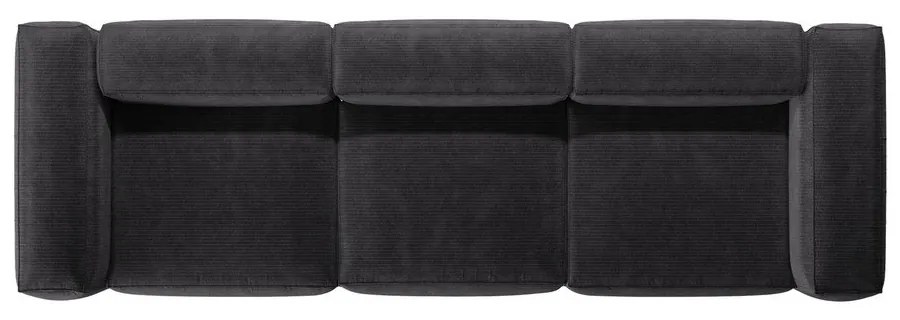 Sötétszürke kordbársony kanapé 364 cm Bergano – Cosmopolitan Design