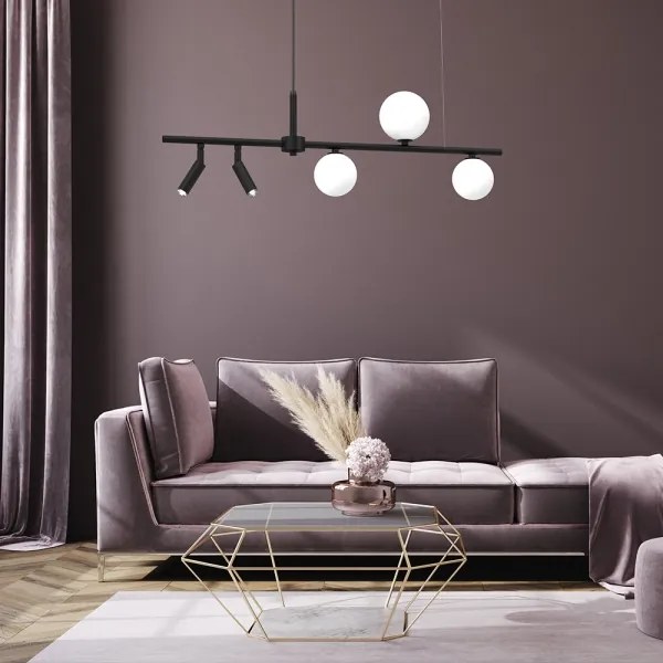 Csillár zsinóron SIRIO 5xG9/25W/230V fekete