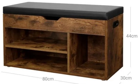 DAVOR cipőtároló barna/fekete