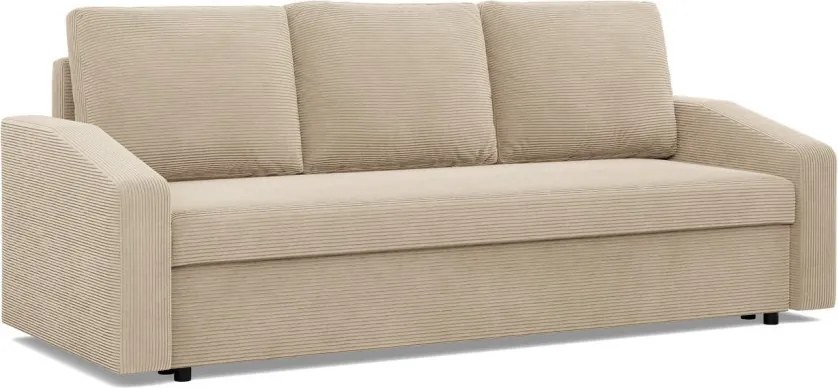 Zeus kanapéágy, kordbársony, hab töltet, döntött kartámasz, bézs