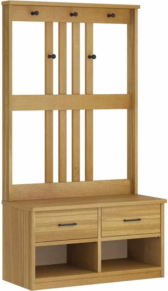 vidaXL SANDNES tömör fenyőfa előszobafa 87x40x159,5 cm