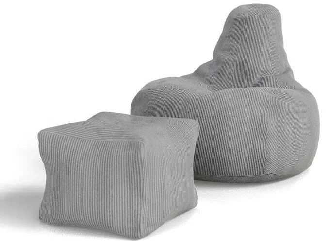 Juskys Chillex ülőzsák lábtartóval - szürke
