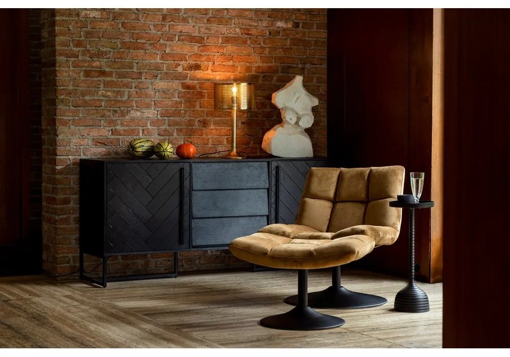 Mustársárga bársony fotel Bar – Dutchbone