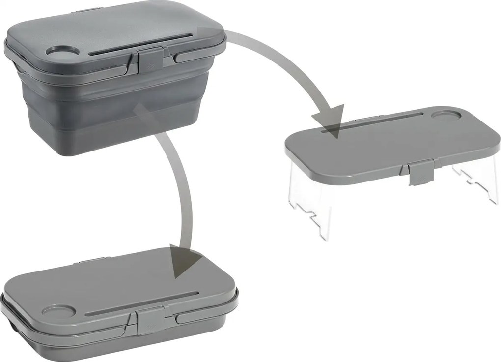 Összecsukható piknikkosár TRIGO 3 az 1-ben, szürke