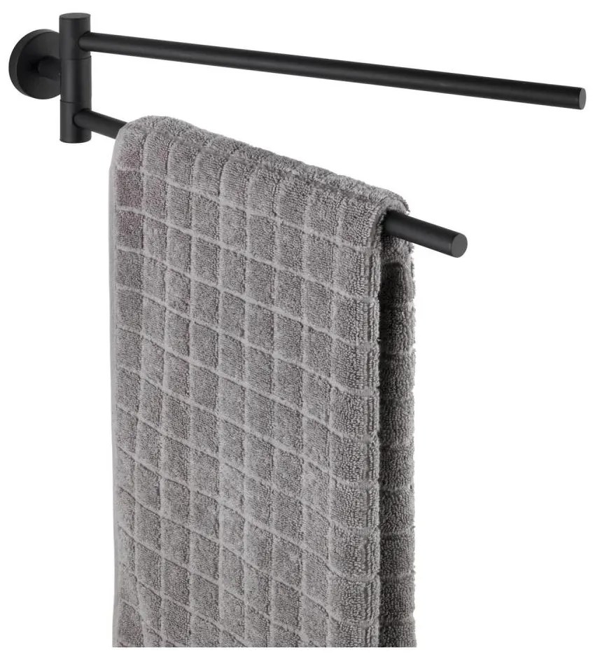 WENKO 24238100-törölközőtartó BOSIO BLACK 5,5x43 cm rozsdamentes acél/ezüst