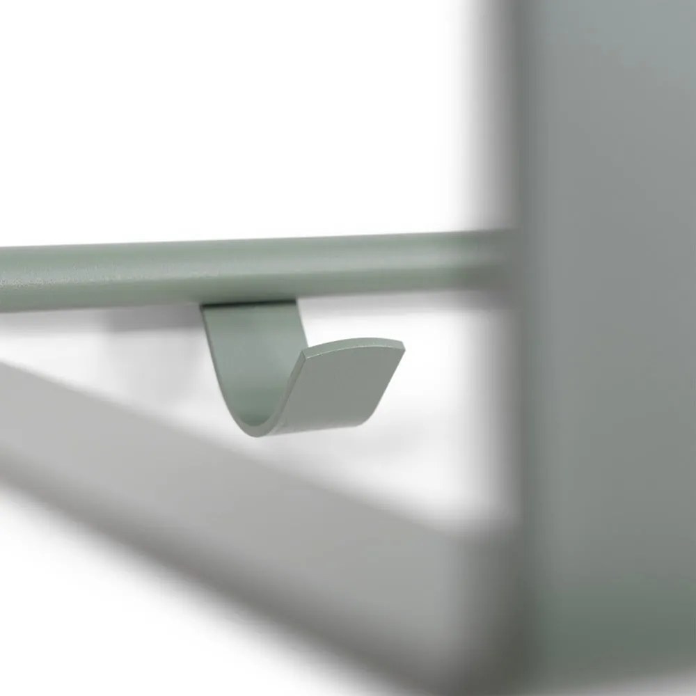 Szürkészöld fém fali fogas polccal 100 cm Rex – Spinder Design