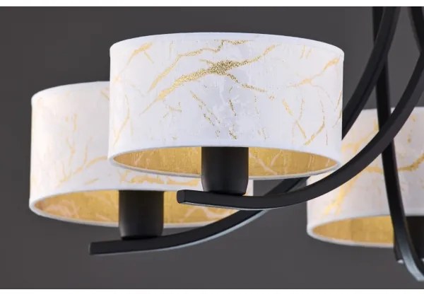 Jupiter 2104 - ARTHUR láncos csillár 5xE27/15W/230V fehér/fekete/márványmintás