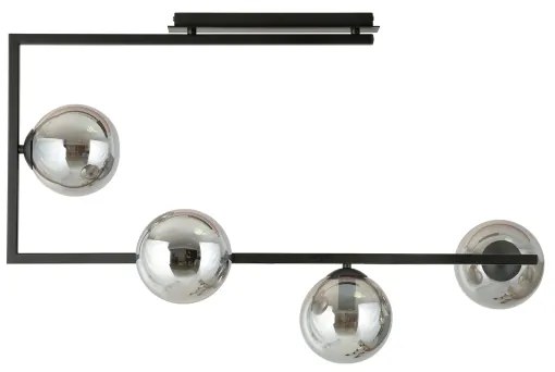 Csillár rúdon SOMA 4xE14/10W/230V fekete/szürke