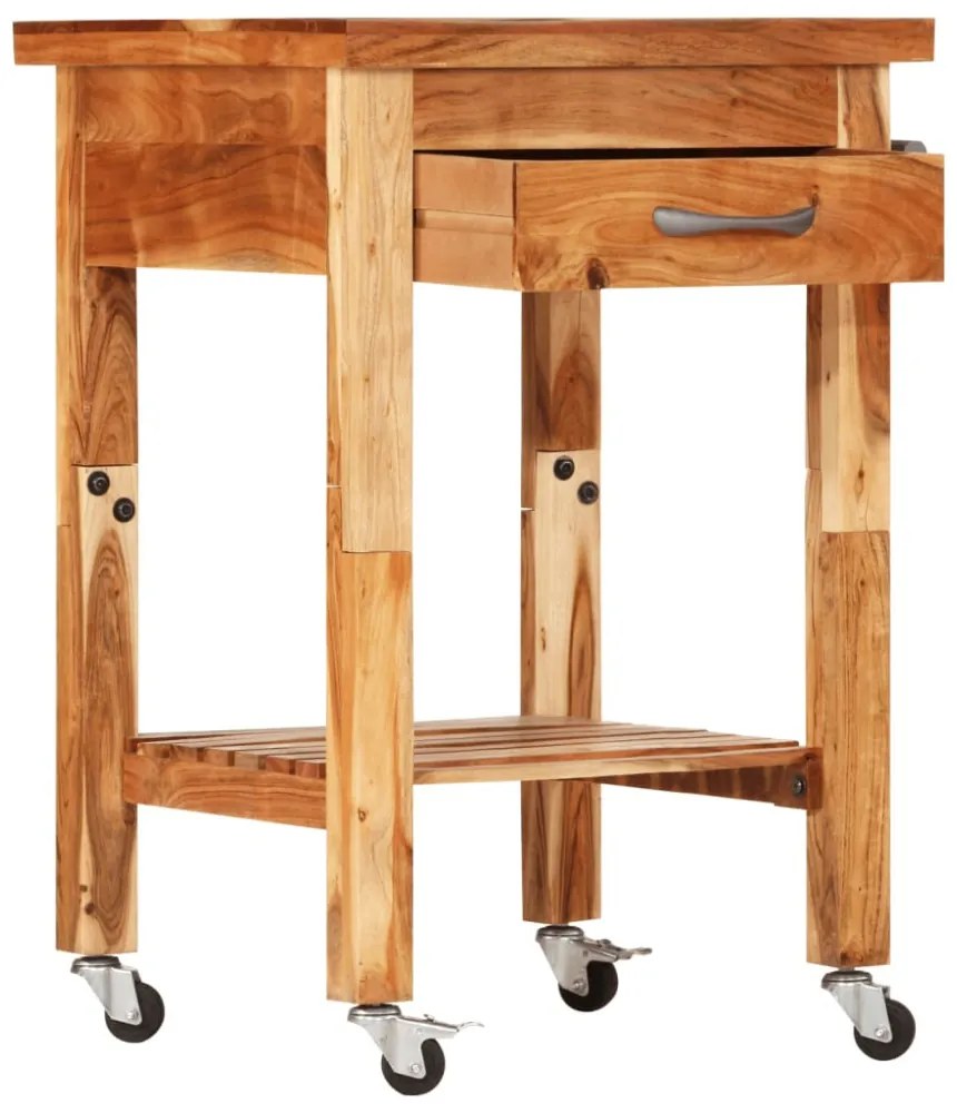 tömör akácfa konyhai kocsi 55 x 55 x 89 cm