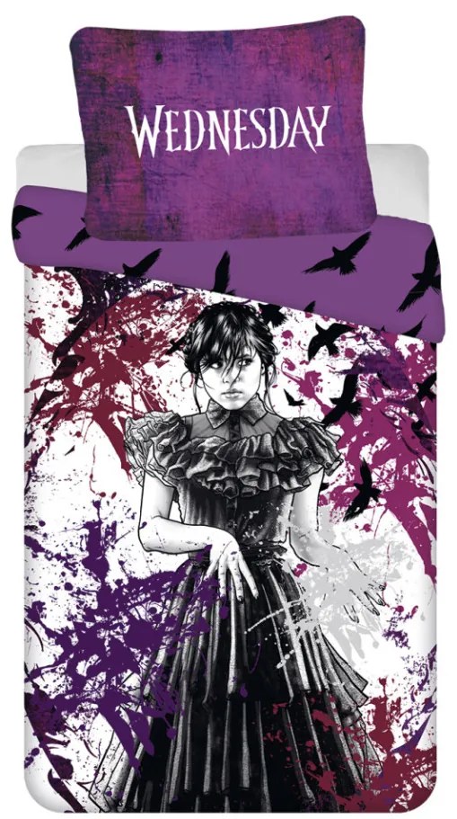 Wednesday Raven ágyneműhuzat 140×200cm, 70×90 cm Microfibre
