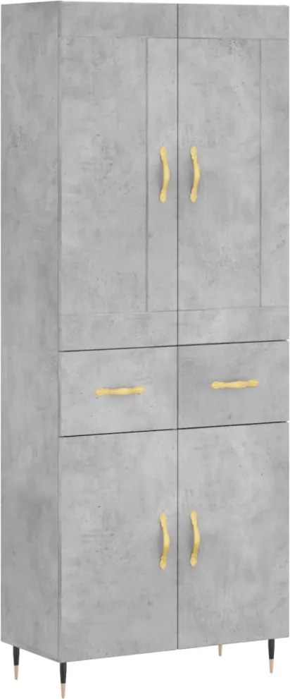 vidaXL betonszürke szerelt fa magasszekrény 69,5 x 34 x 180 cm