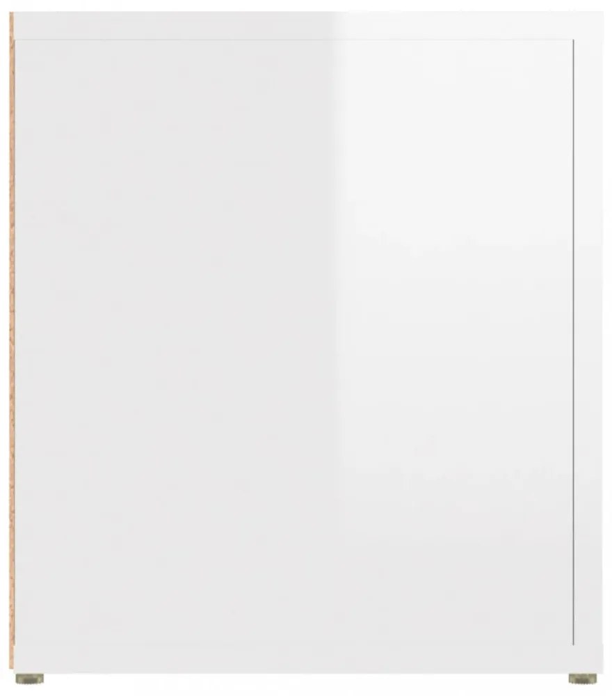 fehér magasfényű szerelt fa TV-szekrény 80x31,5x36 cm