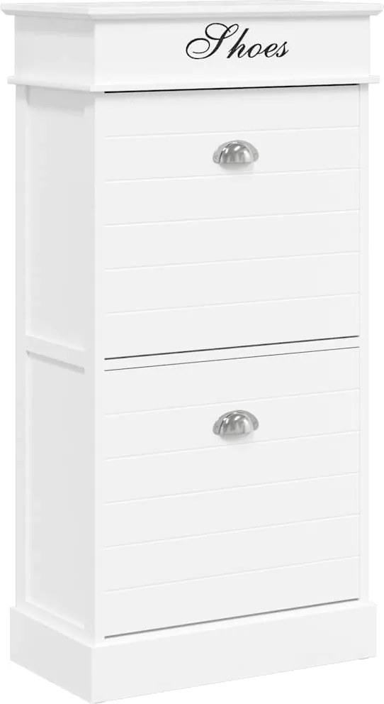 vidaXL fehér császárfa cipőszekrény 50 x 28 x 98 cm
