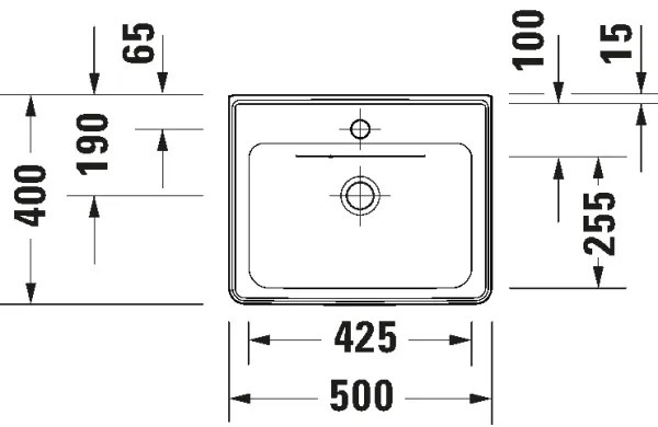 Duravit 742500000 - D-NEO függesztett mosdó 50x40 cm kerámia/fényes fehér