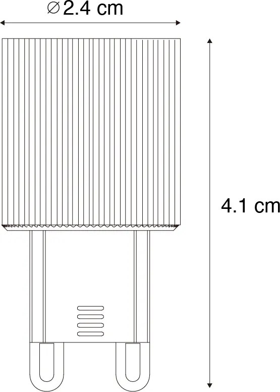 5 darabos G9 24 mm-es 3 lépésben szabályozható LED izzó készlet 3W 300 lm 2700K