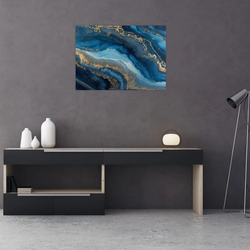 Kép - Kék márvány absztrakció (70x50 cm)