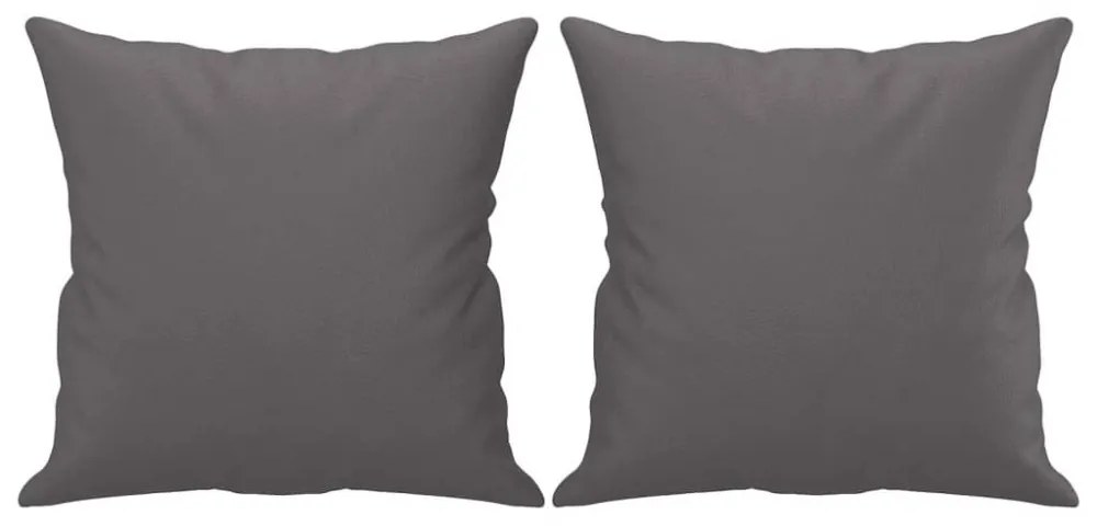 2 személyes szürke műbőr kanapé díszpárnákkal 140 cm
