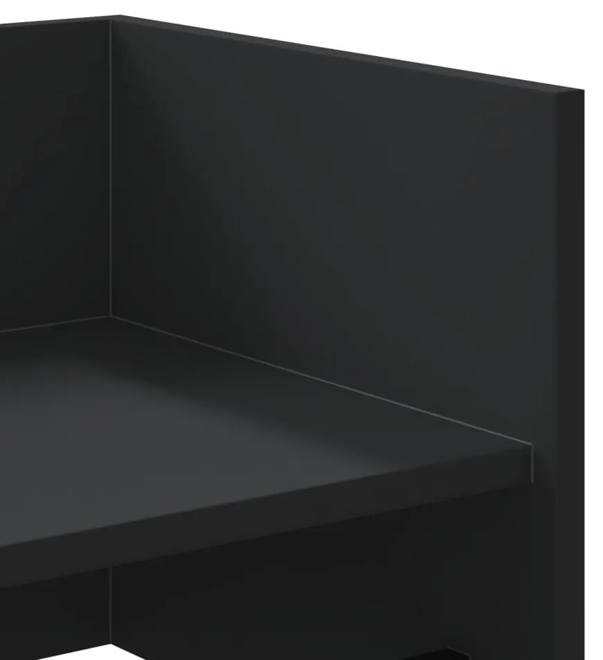 fekete szerelt fa fali polc 70,5 x 35 x 30,5 cm