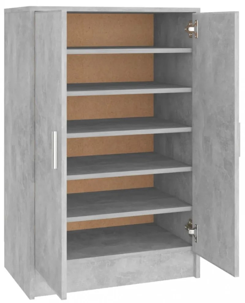 betonszürke szerelt fa cipősszekrény 60 x 35 x 92 cm