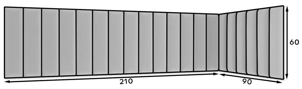 Kárpitozott panel 20 db. Quadra 210x90x60 cm (zöld). 1052007