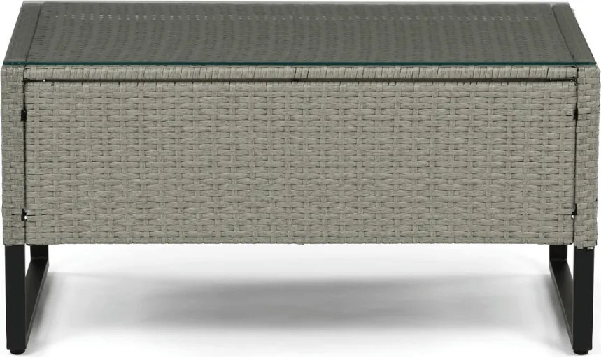 Kerti bútor garnitúra, polyrattan, szürke, AZS-A1915 GREY