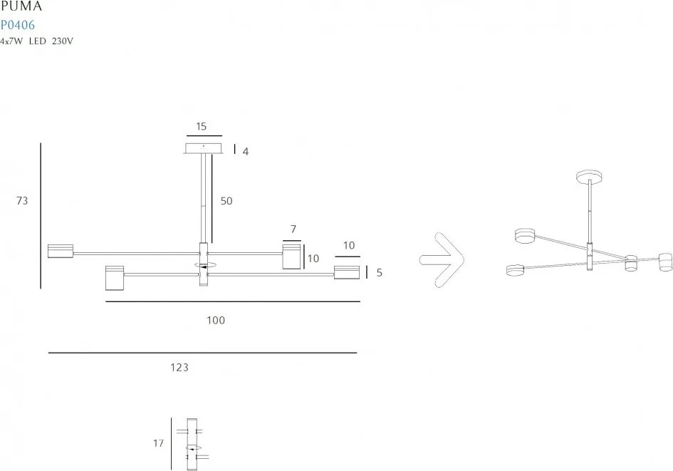 Függeszték Fekete MAXLIGHT P0406