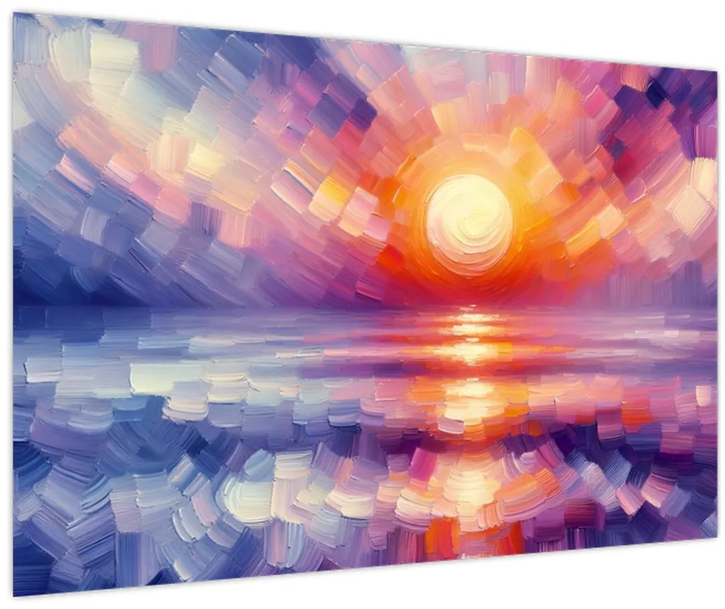 Kép - Színes művészi naplemente (90x60 cm)