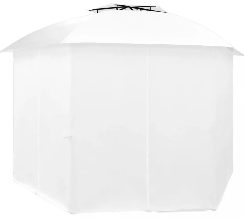 fehér kerti pavilon függönyökkel 360 x 312 x 265 cm 180 g/m²