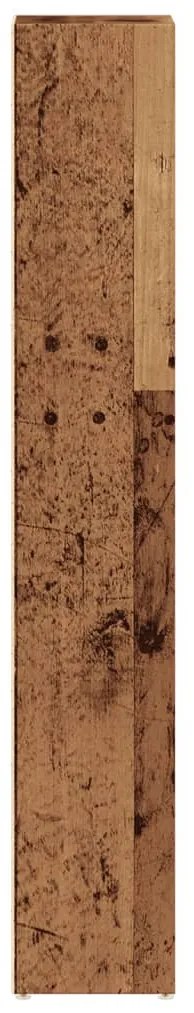 2 db antik fa színű szerelt fa CD-tartó szekrény 21x16x93,5 cm