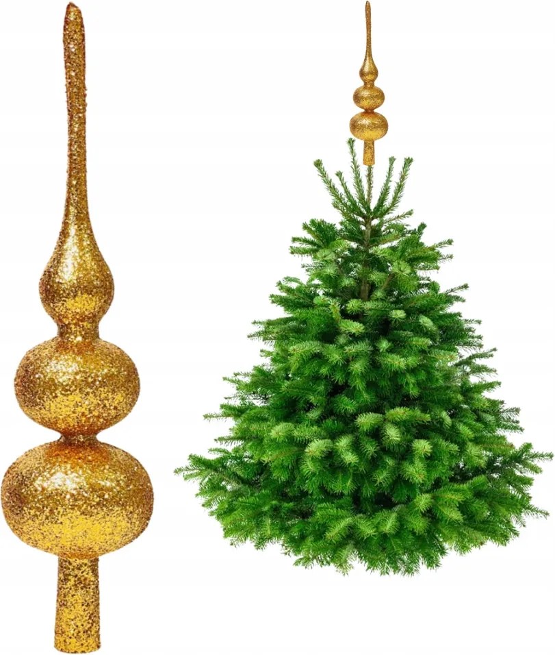 Arany karácsonyfadísz brokát 34 cm Díszítés